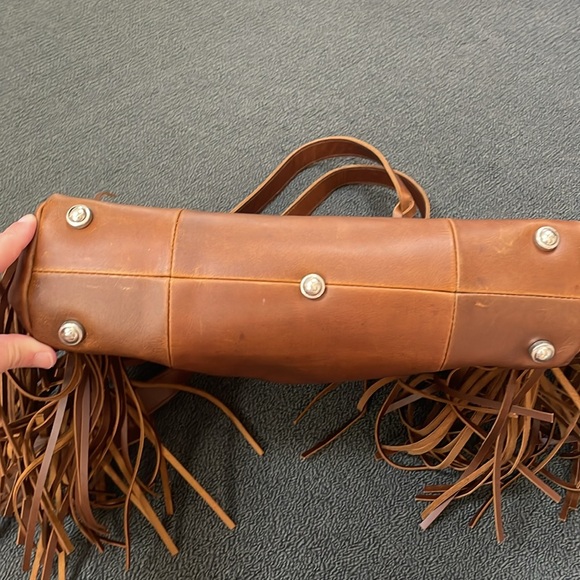 Daja Designs Brown Leather Bohemian Tote Bag with Detachable Crossover Strap - Picture 5 of 12